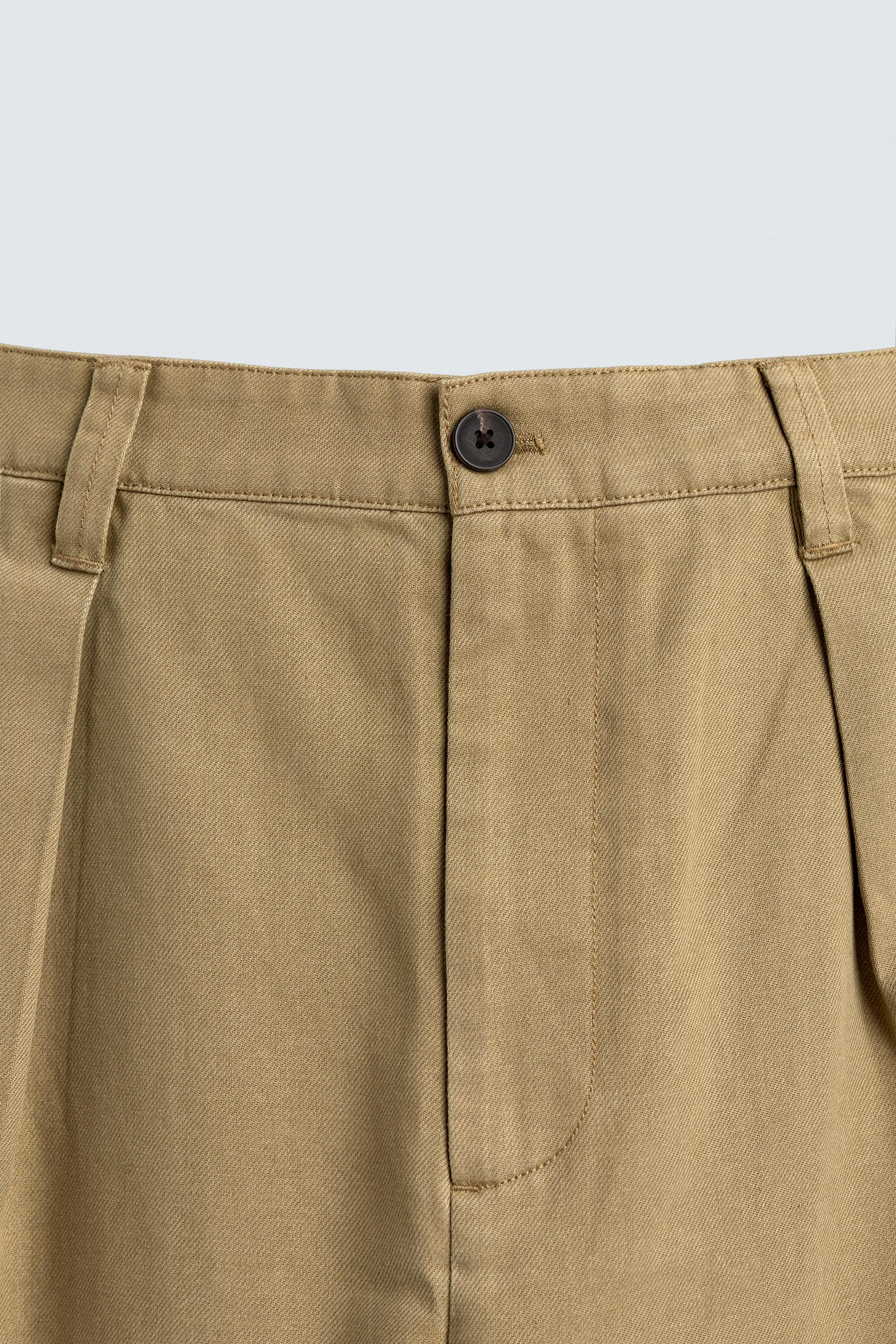 LYOCELL - COTTON PLEATED PANTS